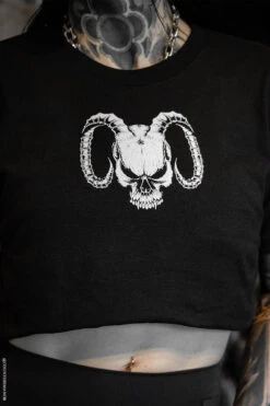 Demon Wings T-shirt -Vampirefreaks Sale Store ram skull crop top