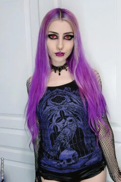 Quoth The Raven T-shirt [PURPLE] -Vampirefreaks Sale Store raven crow tank