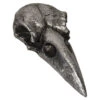 Alchemy Raven Skull Hand Mirror [Antique Silver]