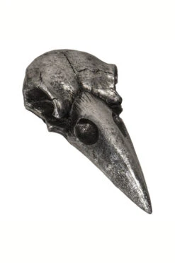 Alchemy Raven Skull Hand Mirror [Antique Silver]