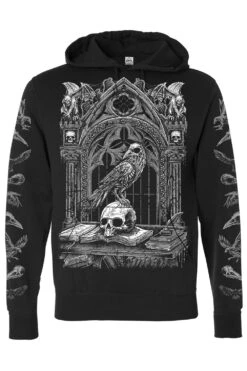 Quoth The Raven Hoodie [GRAY] -Vampirefreaks Sale Store raven pullover hoodie resize