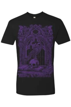Quoth The Raven T-shirt [PURPLE] -Vampirefreaks Sale Store raven purple tshirt nextlevel black front resize