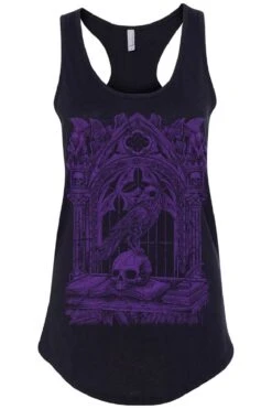 Quoth The Raven T-shirt [PURPLE] -Vampirefreaks Sale Store raven racerback tank black front resize 1
