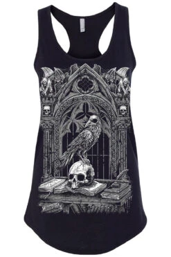 Quoth The Raven T-shirt [GRAY] -Vampirefreaks Sale Store raven racerback tank black front resize
