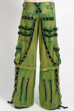 Tripp NYC Jam Green Slime Wash Pants [Green/Bleach] -Vampirefreaks Sale Store raver green jeans