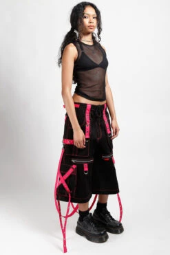 Tripp NYC X-Strap Zip Off Pants [Black/Pink] -Vampirefreaks Sale Store raver jeans a8b10420 ef4a 473f 8b25 6d82218afec6