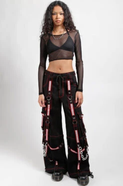 Tripp NYC Reflective Pants [BLK/RED] -Vampirefreaks Sale Store raver pants 64eba2f9 4a33 487d ab9a 2a88594202aa