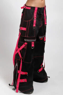 Tripp NYC X-Strap Zip Off Pants [Black/Pink] -Vampirefreaks Sale Store raver pants 772f2bb8 e526 4a22 a4ab bfc98d03a792