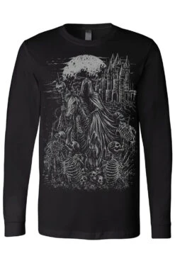 Dark Horseman T-shirt [Gray] -Vampirefreaks Sale Store reaper horse longsleeve tshirt