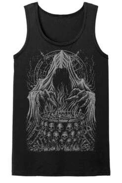 Reaper's Cauldron T-shirt [Gray] -Vampirefreaks Sale Store reapers cauldron mens tank top front