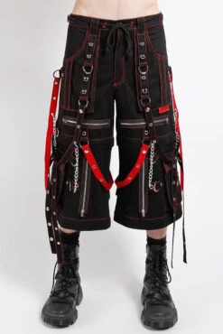 Tripp NYC Miracle Pants [Black/Red] -Vampirefreaks Sale Store red and black shorts