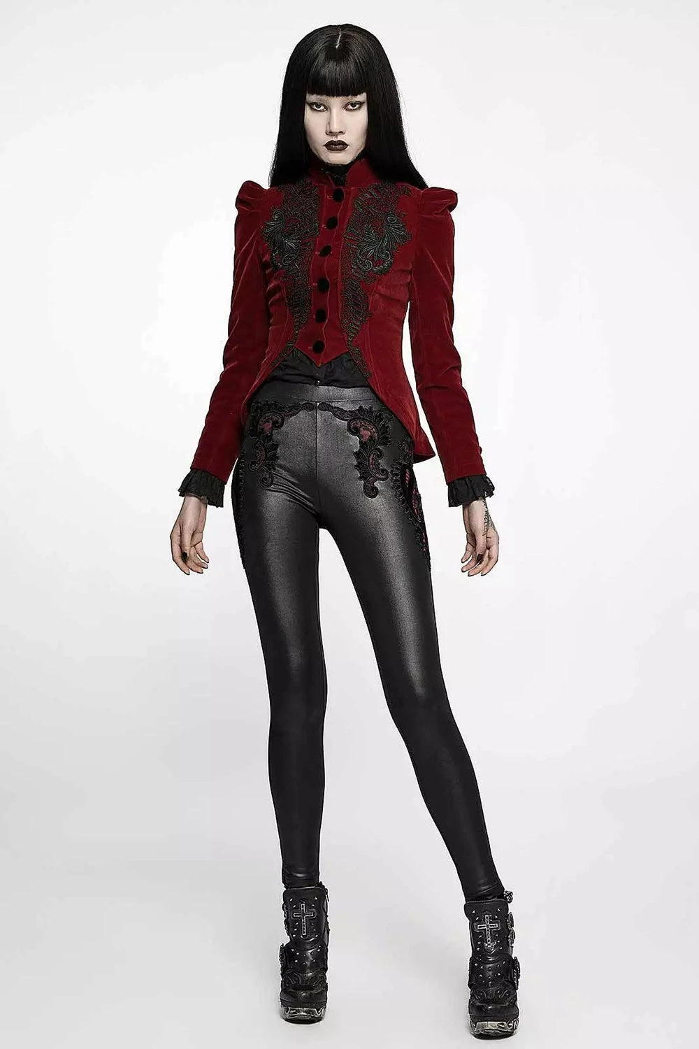 Red Death Victorian Goth Cropped Coat 4 Red Death Victorian Goth Cropped Coat - Image 4