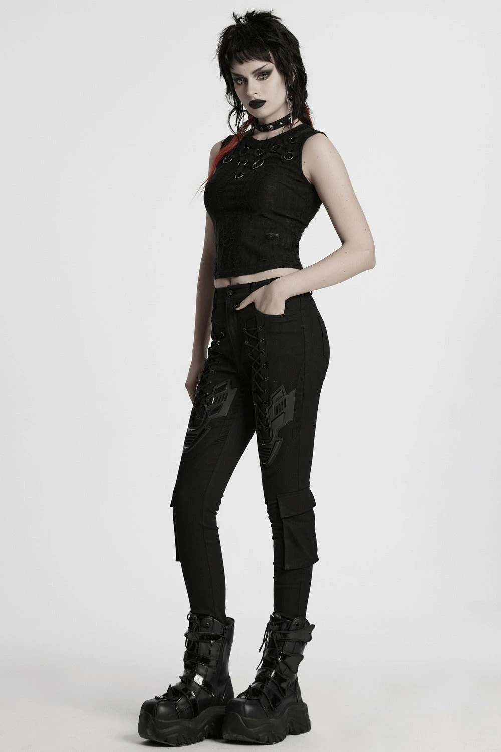 Black Armor Lace-Up Skinny Jeans 5 Black Armor Lace-Up Skinny Jeans - Image 5