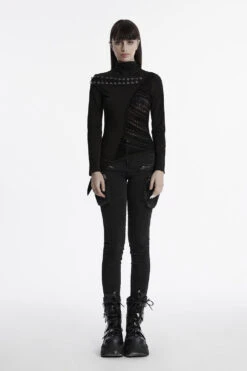 Villainous Asymmetric Lace-Up Top -Vampirefreaks Sale Store ripped top 71e11487 cf5f 4900 927e 266bff194837