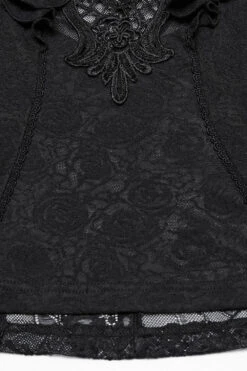 Aurora Ruffled Rose Lace Top -Vampirefreaks Sale Store rose shirt