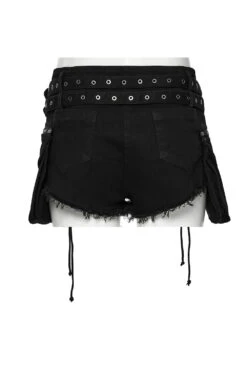Bløødmetal Lace-Up Shorts With Holster Bag -Vampirefreaks Sale Store rugged shorts