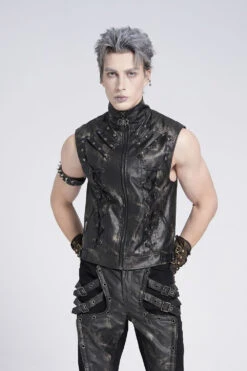 Phantom Rider Rugged Vegan Leather Vest -Vampirefreaks Sale Store rugged vest