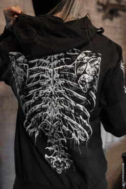 Bleeding Heart Skeleton Hoodie -Vampirefreaks Sale Store scary skeleton hoodie
