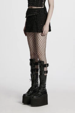 Morose Shredded Safety Pin Mini Skirt -Vampirefreaks Sale Store scene skirt