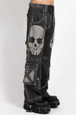 Tripp NYC Maximum Skull Pants [BLACK DENIM] -Vampirefreaks Sale Store screamo cargo pants