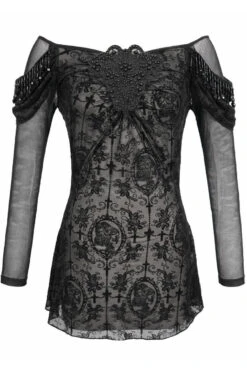 Netherworld Draped Shoulder Top -Vampirefreaks Sale Store sfiesfsge