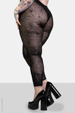 Spinnerette Leggings -Vampirefreaks Sale Store sheer goth leggings