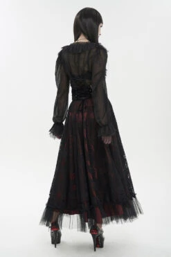 Crumbling Statues Romantic Ruffled Top 16 Crumbling Statues Romantic Ruffled Top -Vampirefreaks Sale Store sheer gothic top