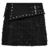 Morose Shredded Safety Pin Mini Skirt -Vampirefreaks Sale Store short scene skirt