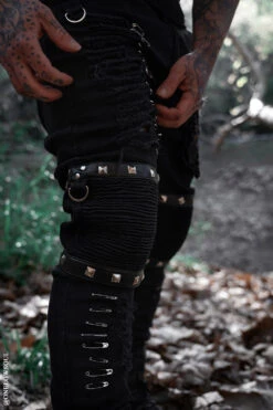 Annihilate Safety Pin Studded Pants -Vampirefreaks Sale Store shredded pants for men