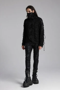 Black Death Tattered Mask Top -Vampirefreaks Sale Store shredded top a5f98442 34c1 4317 87b7 88503101cfa5