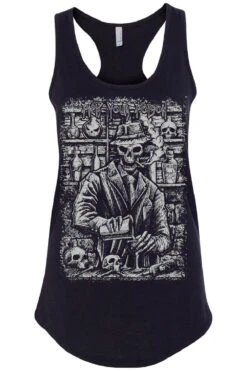 Pick Your Poison Skeleton T-shirt -Vampirefreaks Sale Store skeleton bartender racerback tank black front resize