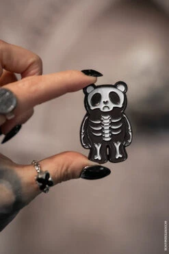 Grumpy Bones Bear Enamel Pin