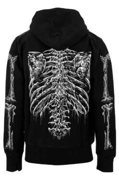 Bleeding Heart Skeleton Hoodie -Vampirefreaks Sale Store skeleton broken heart hoodie back