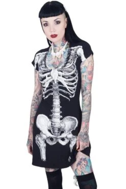 Skeleton White Flare Dress -Vampirefreaks Sale Store skeleton flare dress2 47863ab2 87be 43ac 9ec1 5c4ed14b49f0