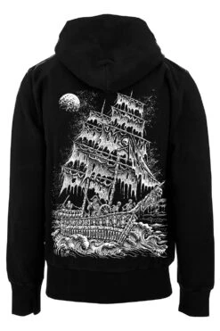 Skeleton Crew Pirate Ship Hoodie -Vampirefreaks Sale Store skeleton ghost pirateship zipper hoodie