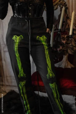 Zombie Rot Skeleton Joggers [Monster Green] -Vampirefreaks Sale Store skeleton green joggers