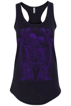 Til Death Do Us Part T-shirt [PURPLE] -Vampirefreaks Sale Store skeleton lovers racerback