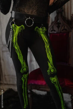 Zombie Rot Skeleton Leggings [Monster Green]