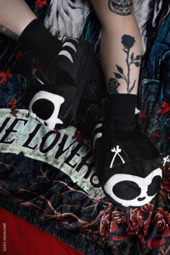 Skelekitty Slippers 19 Skelekitty Slippers -Vampirefreaks Sale Store skeleton slippers