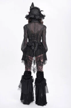 Wither Lace-Up Shorts With Layered Mesh Train -Vampirefreaks Sale Store skirt shorts