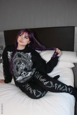 Poe's Raven Joggers [GRAY ASHES] -Vampirefreaks Sale Store skull joggers