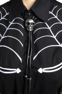 Skull Chrome Bolo Western Tie -Vampirefreaks Sale Store skull necklace