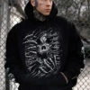Darkness Within Hoodie -Vampirefreaks Sale Store skull sleeve hoodie