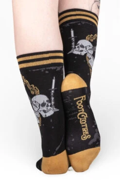 Raven's Grimoire Crew Socks -Vampirefreaks Sale Store skull socks
