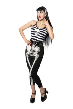 Skull Striped Lace Cami Top -Vampirefreaks Sale Store skull tank top