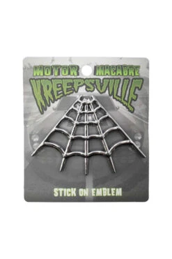 Spiderweb Chrome Stick On Emblem -Vampirefreaks Sale Store spider car accessories