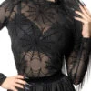 Spiderweb Mesh Mock Neck Top