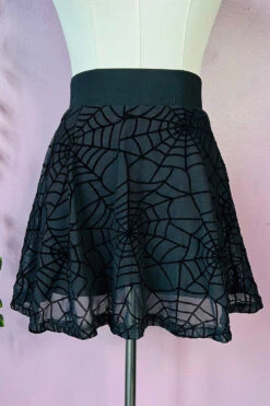 The Morbid Mini Skort [Webs] -Vampirefreaks Sale Store spiderweb skirt