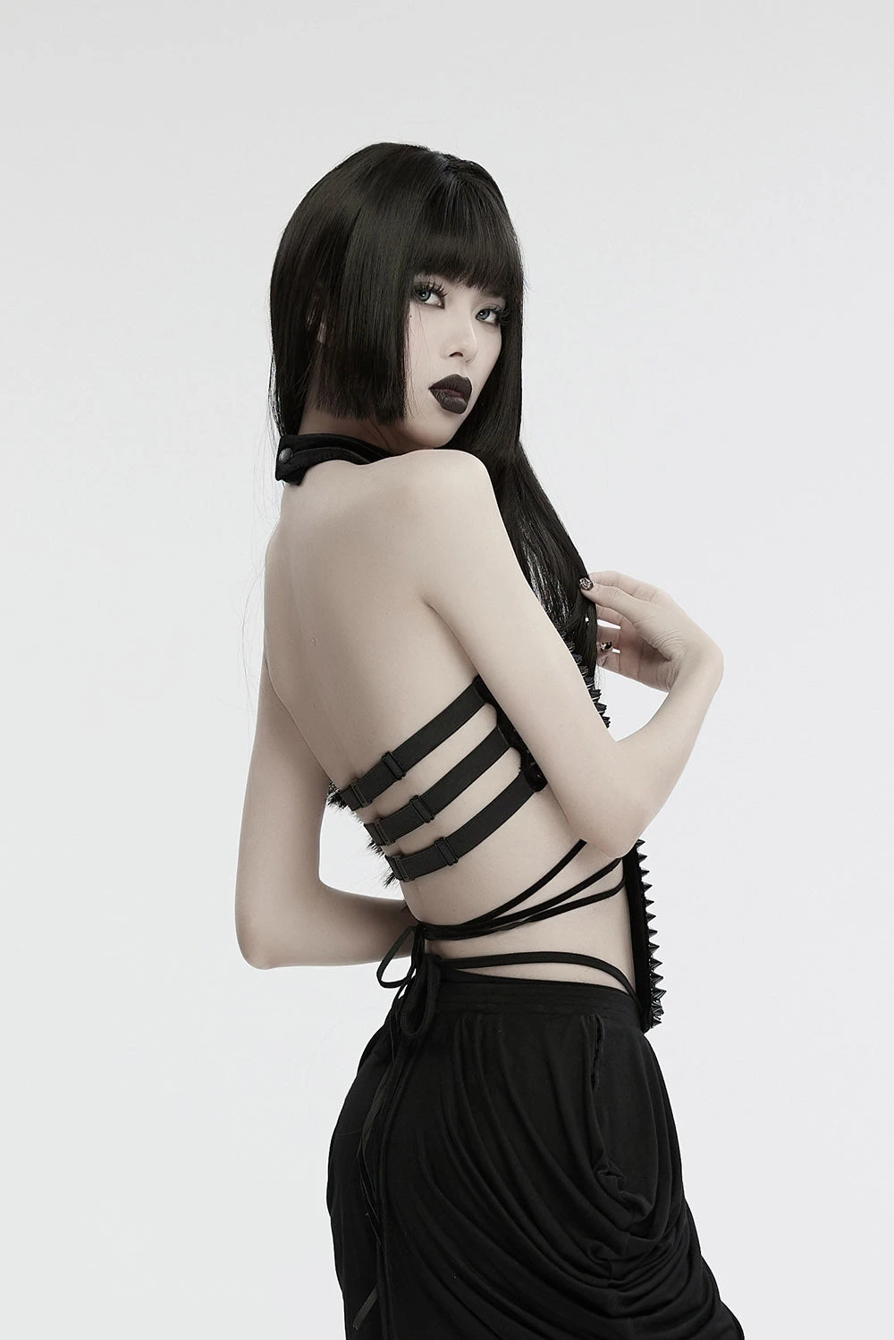 Hallowed Be Gothic Cross Halterneck Top 2 Hallowed Be Gothic Cross Halterneck Top - Image 2