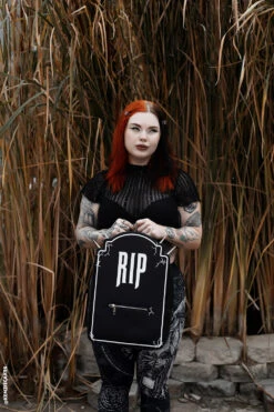 RIP Tombstone Backpack -Vampirefreaks Sale Store spiked headstone purse